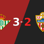 Partido de alta intensidad concluye con Betis superando a Almería 3-2